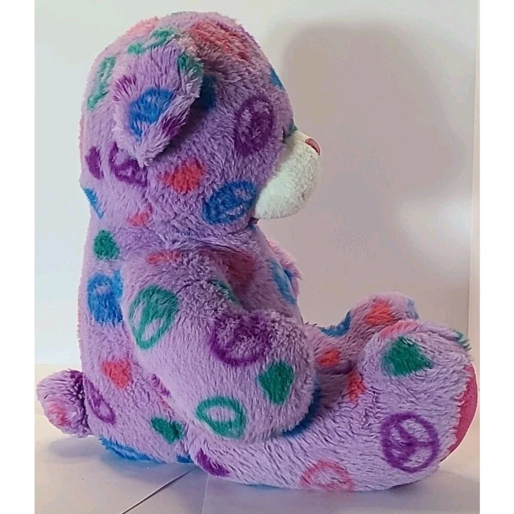 Build A Bear Purple Peace Bear Hippie Teddy Bear Plush Retired